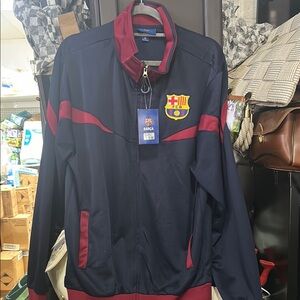 NWT  FC Barcelona Officially Licensed Zipper Soccer Jacket - Medium
